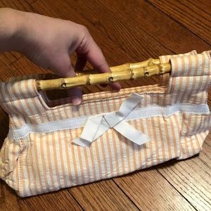 Rita Wilcox Peach/Light Orange Bag W Pink Interior